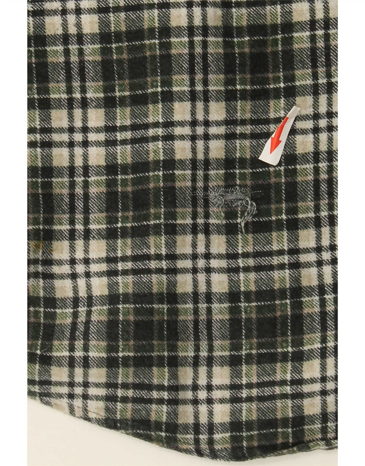 Vintage muška flanelska košulja, veliki zeleni karirani pamuk