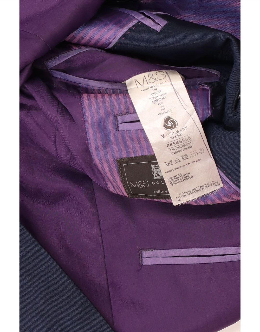 Marks & Spencer muška jakna sa 2 gumba UK 40 velika tamnoplava vuna