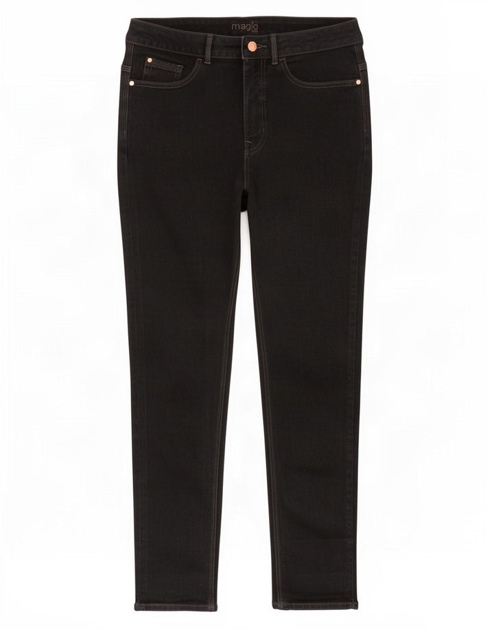 Marks & Spencer Ženske Magic Slim Jeans UK 12 srednje W28 L28 crni pamuk