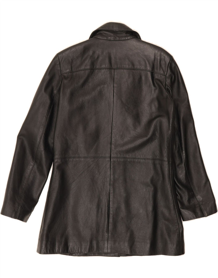VINTAGE Womens Leather Coat UK 18 XL Black Leather Vintage Vintage and Second-Hand Vintage from Messina Hembry 