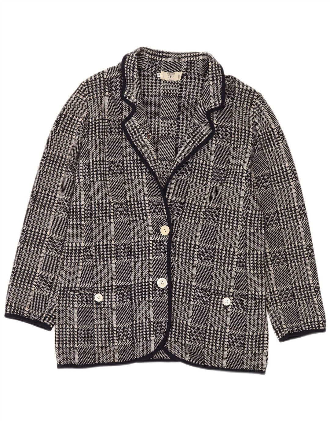 VALENTINO Ženska jakna sakoa Miss V IT 48 XL mornarsko plava houndstooth