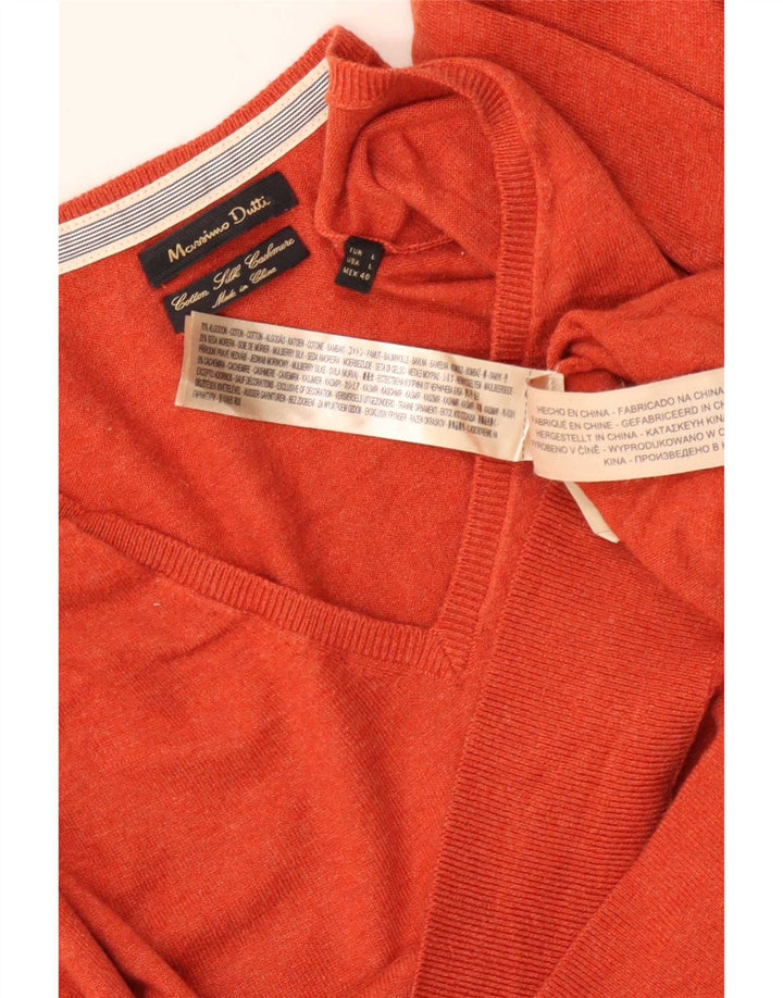 Massimo Dutti, veliki crveni pamučni muški džemper s V-izrezom
