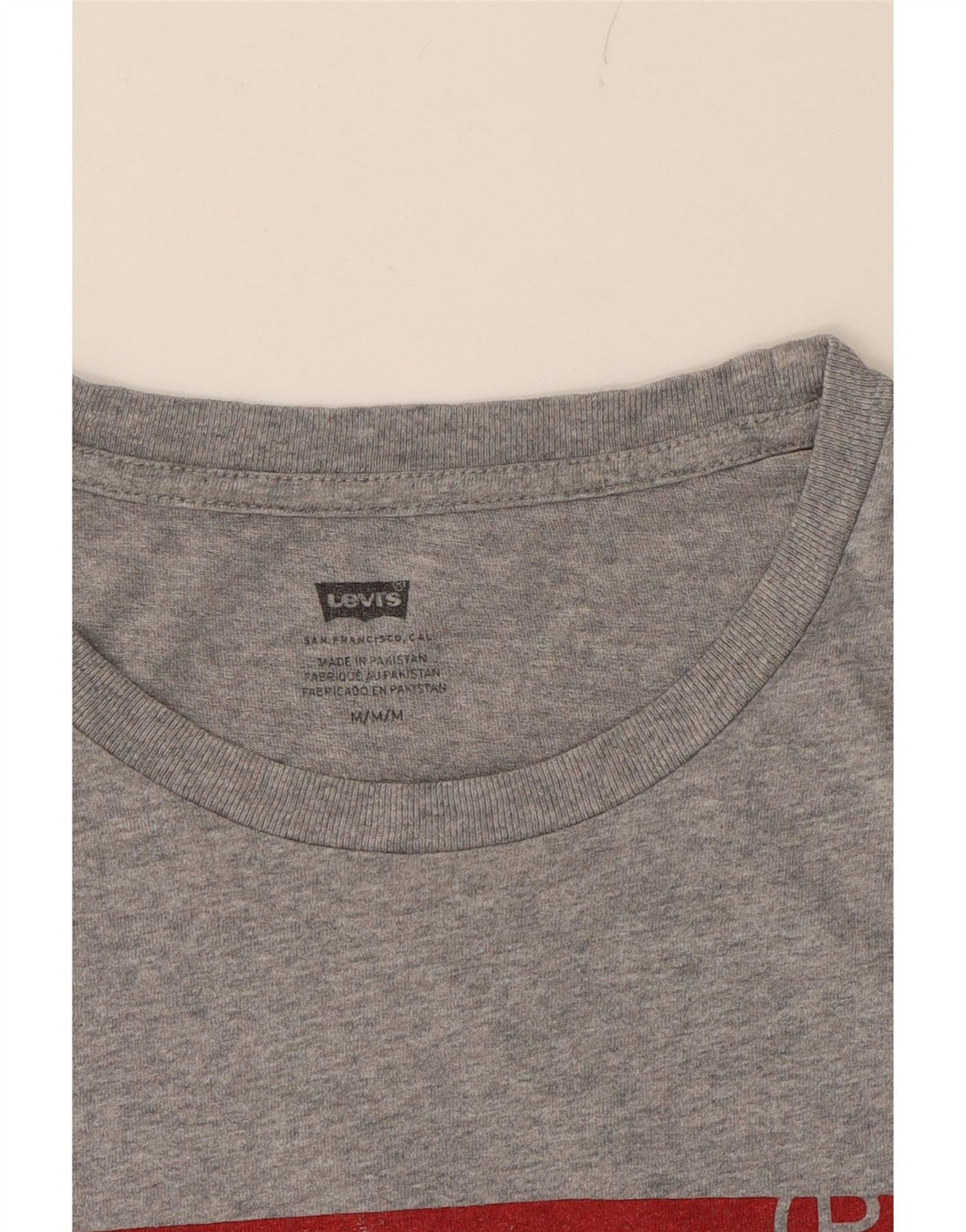 LEVI'S Mens Graphic T-Shirt Top Medium Grey Cotton Vintage Levi's and Second-Hand Levi's from Messina Hembry 