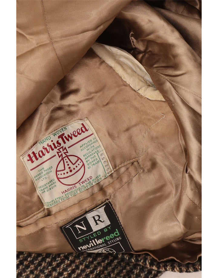 Harris Tweed Mens 3 Button Blazer Jacket UK 40 Large Brown Striped