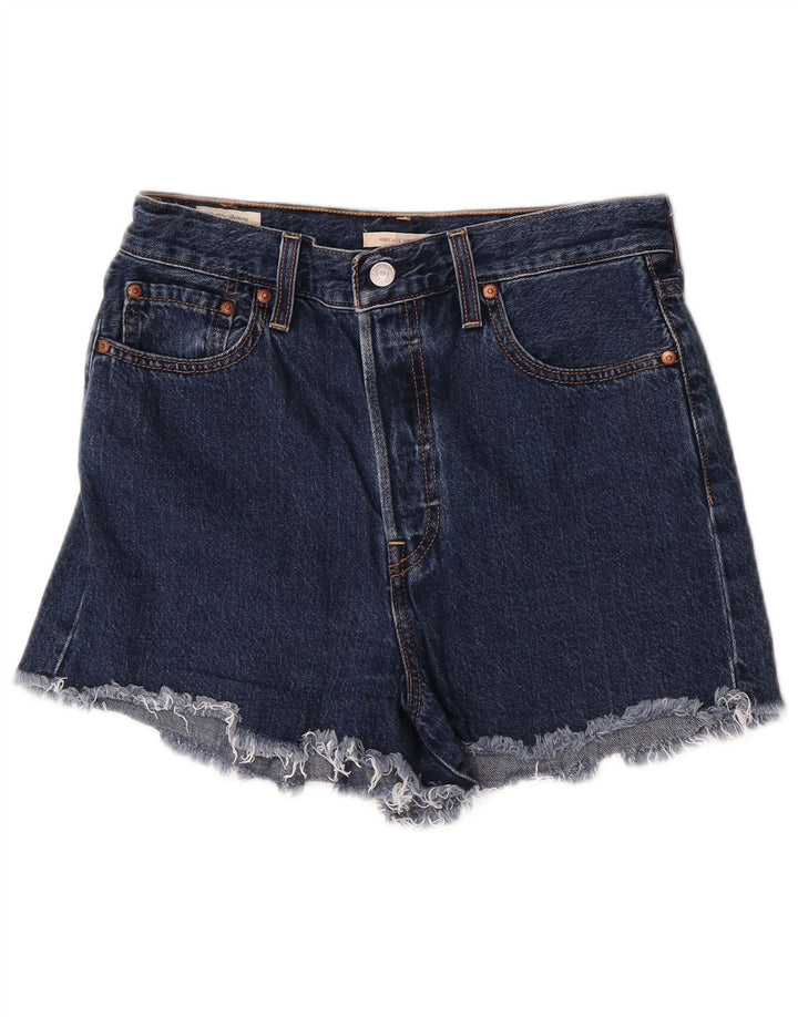 Levi's ženske traper kratke hlače s prsnim košem W29 srednje tamnoplavi pamuk