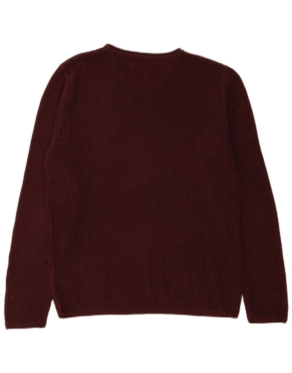 Jack & Jones, veliki muški džemper s okruglim izrezom, tamnocrvena
