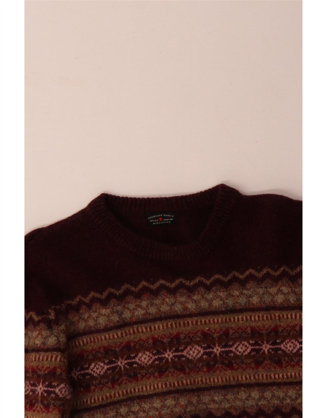 AMERICAN EAGLE ženski džemper s okruglim izrezom UK 14 srednje kestenjaste boje