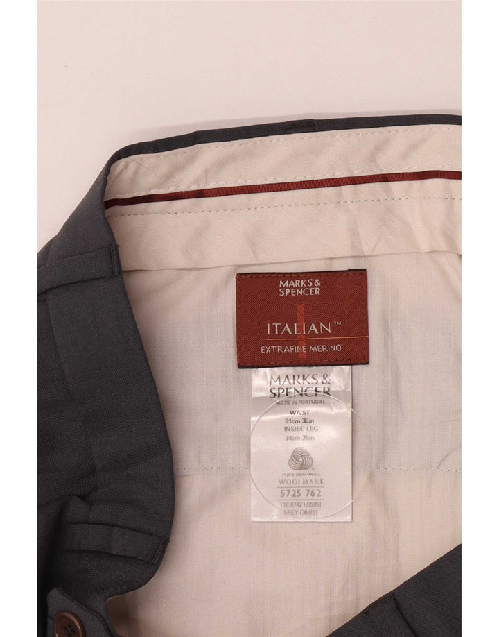 Marks & Spencer muške hlače ravnog odijela W36 L29 sive nove vune