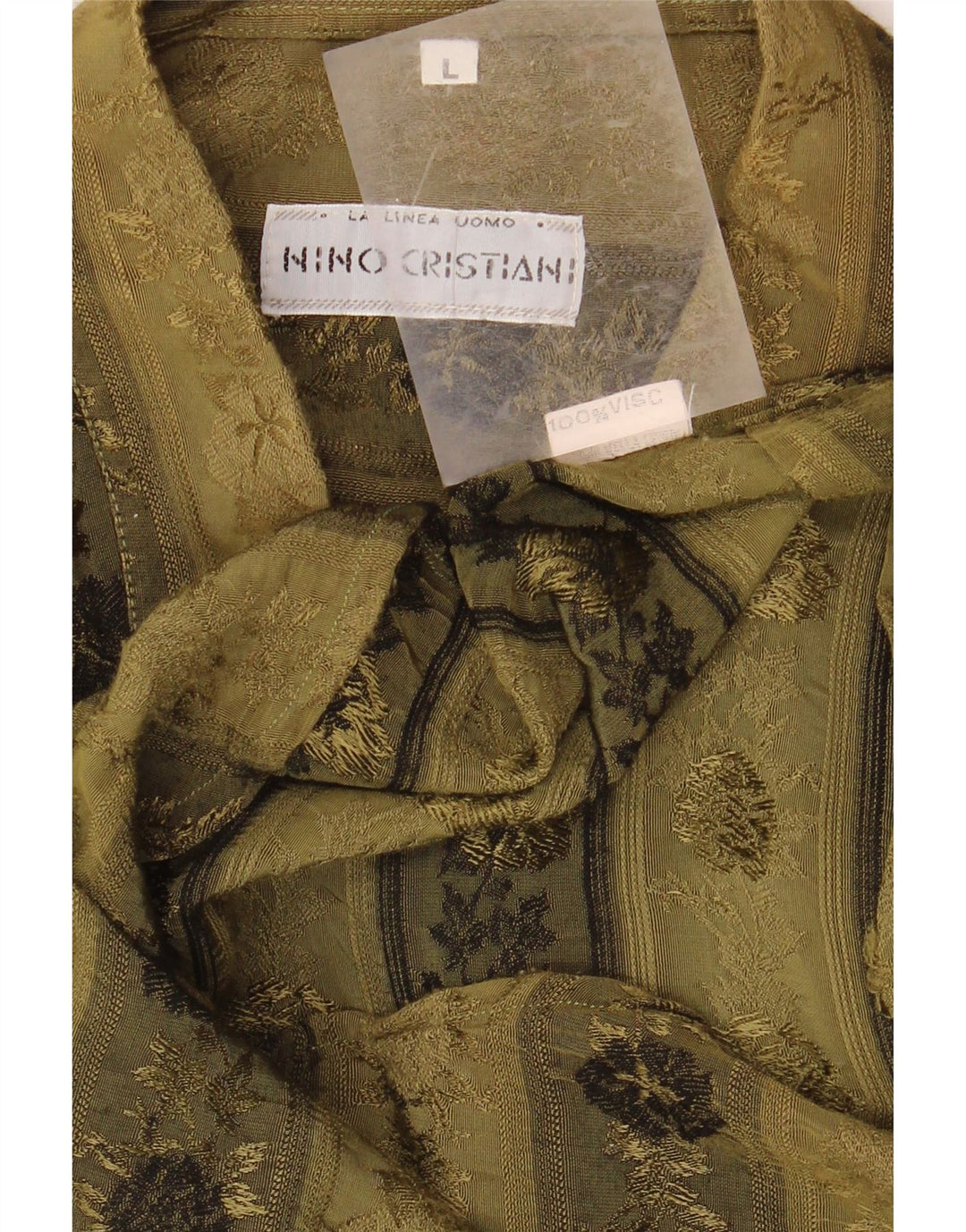 VINTAGE muška košulja, velika kaki cvjetna viskoza