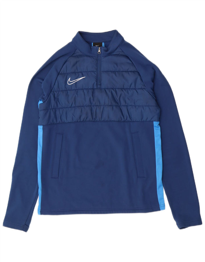 NIKE Boys Dri Fit Pullover Trenirka Top 12-13 Years Large Blue