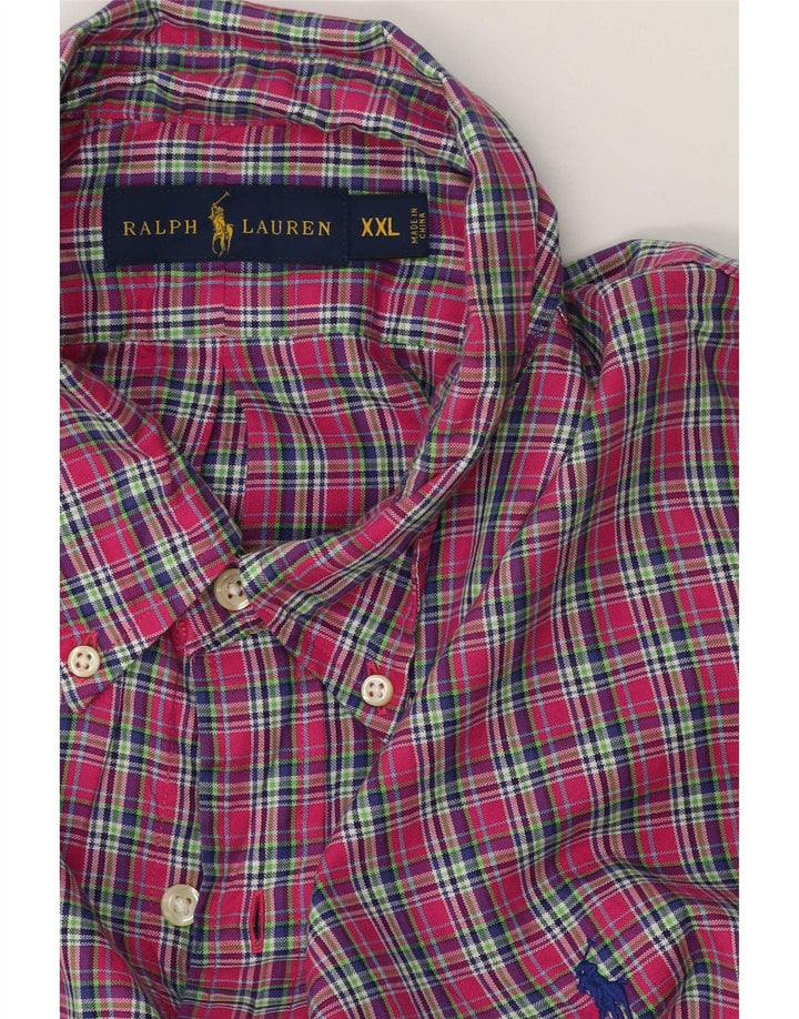 Ralph Lauren muška košulja 2XL, ružičasti karirani pamuk