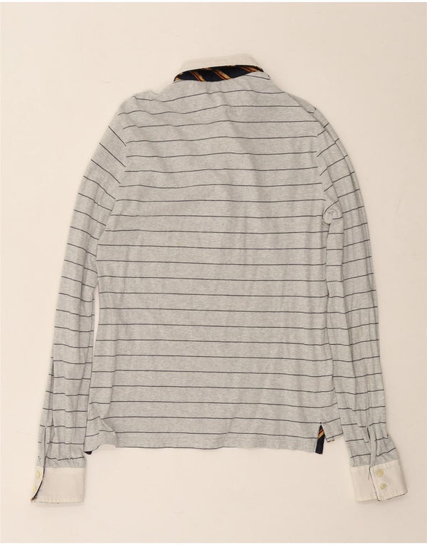 Woolrich ženska polo majica dugih rukava za ragbi UK 14 velike sive pruge
