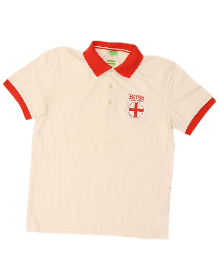 Muška polo majica Hugo Boss, veliki bijeli pamuk u blokovima boja