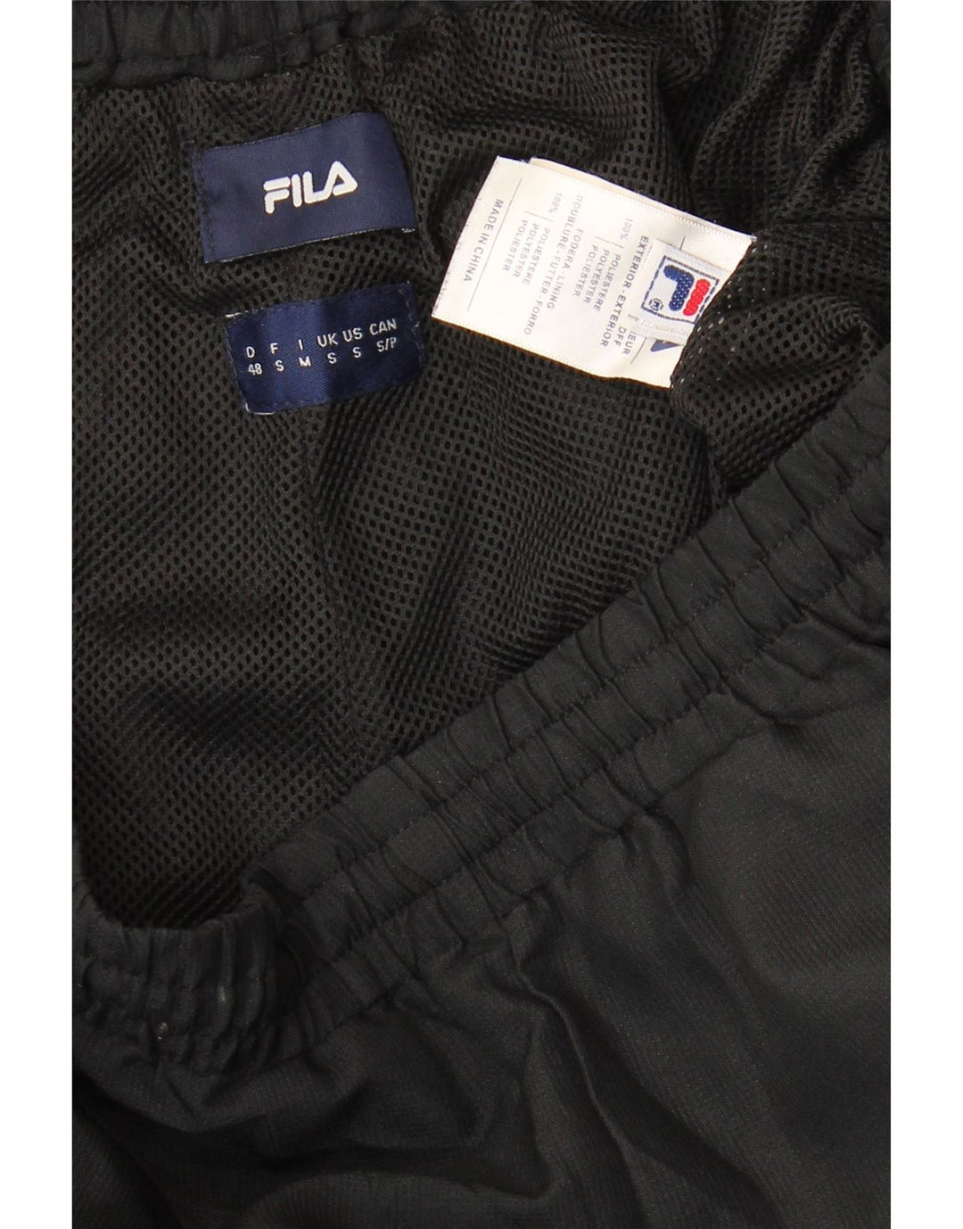 Fila Muška trenirka Hlače Joggers Mali crni poliester na točkice