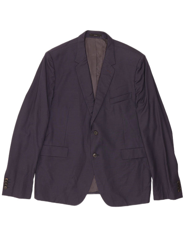Paul Smith Muški sako sa 2 gumba IT 44 XS tamnoplava karirana vuna