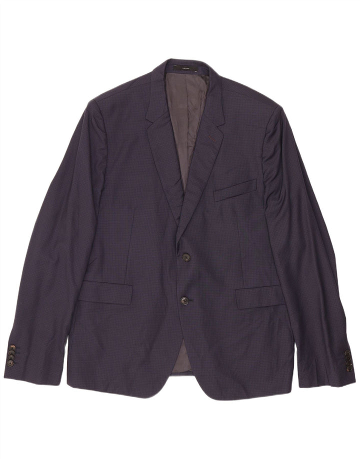 Paul Smith Muški sako sa 2 gumba IT 44 XS tamnoplava karirana vuna