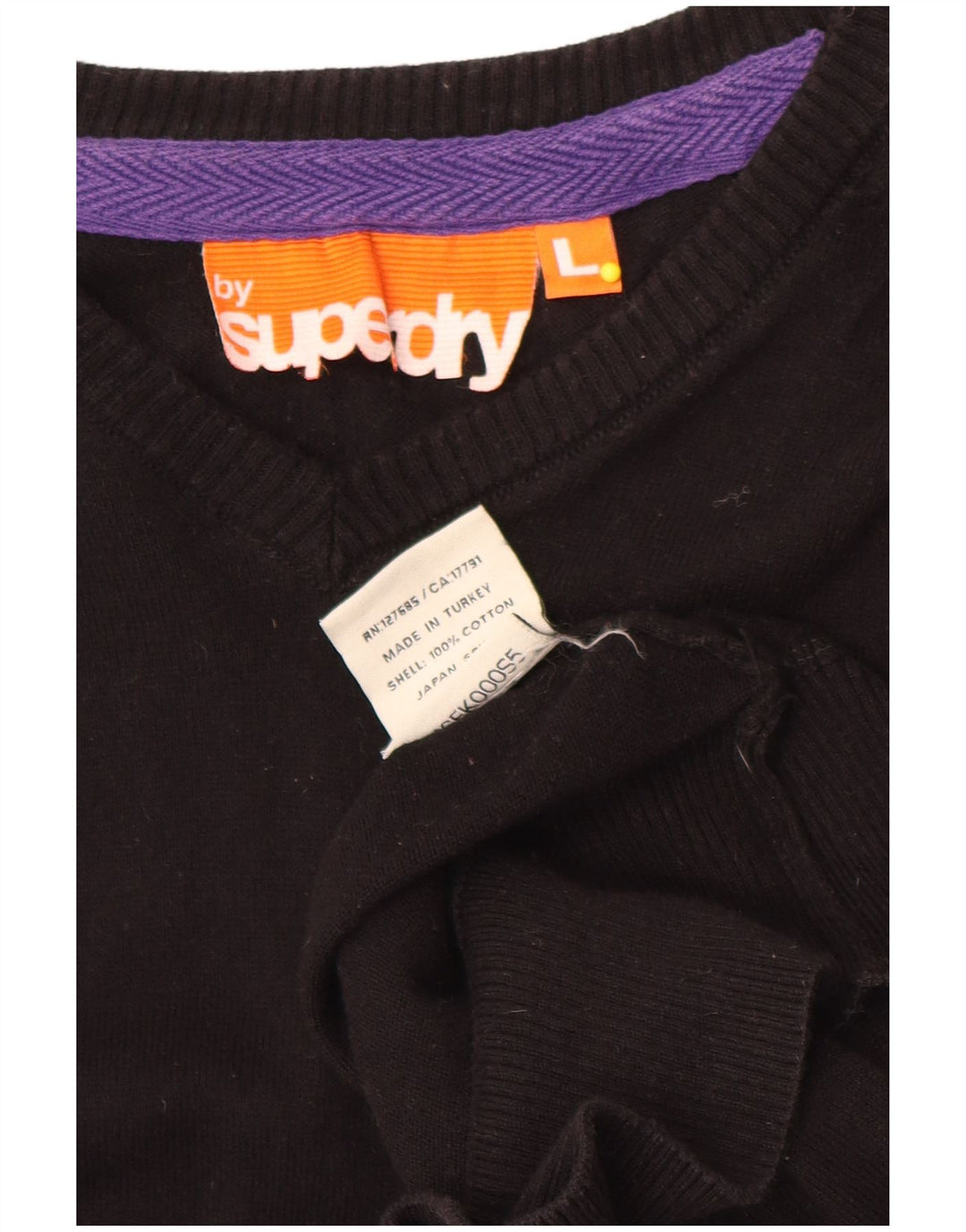 Superdry muški pulover s V-izrezom, veliki crni pamuk