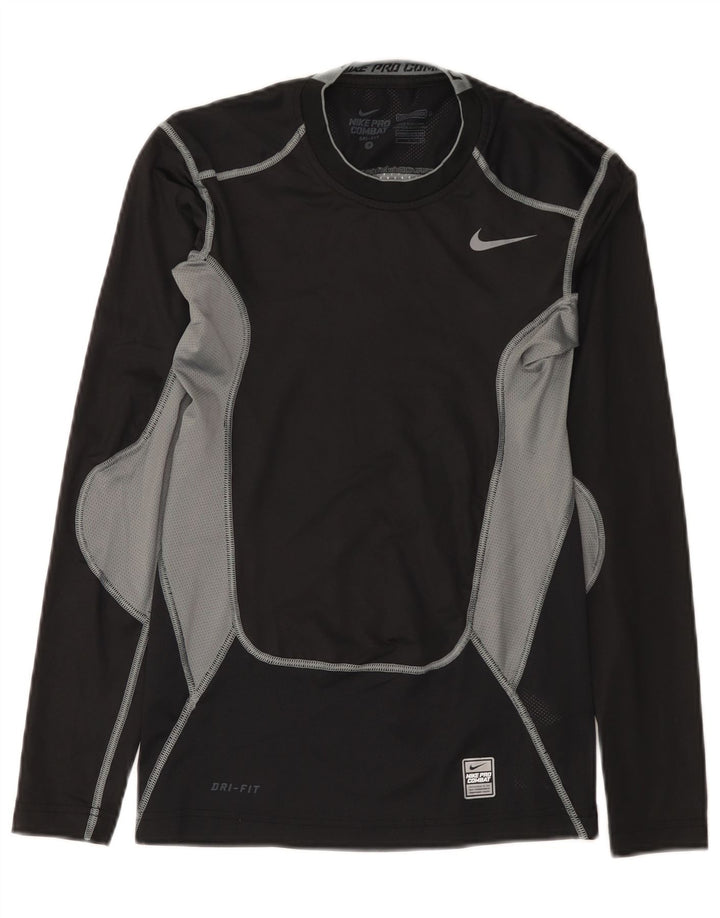 Nike muška Dri Fit majica s dugim rukavima, mala crna, poliester u boji