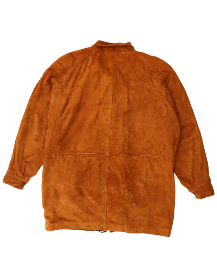 Vintage ženski kaput od brušene kože UK 16 veliki smeđi