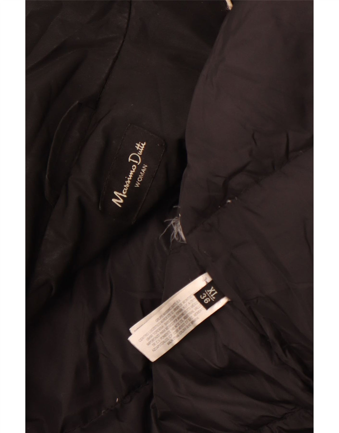 MASSIMO DUTTI Ženski podstavljeni kaput UK 18 XL crni poliester zimski