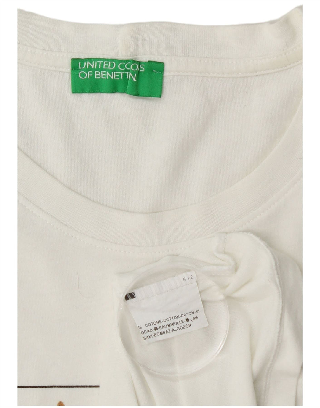 BENETTON Muška majica s grafičkim motivima Srednje bijeli pamuk u blokovima boja