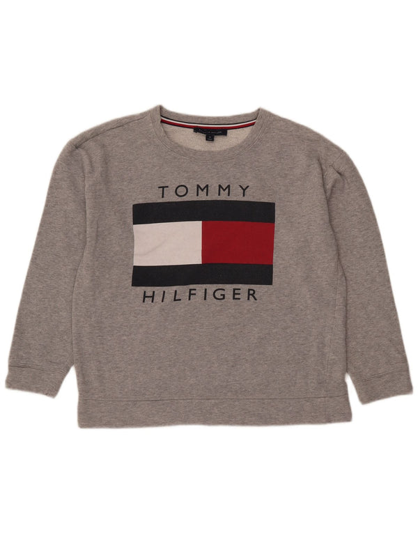 Tommy Hilfiger Ženski džemper s grafičkim motivima UK 14 srednje sivo s pjegama