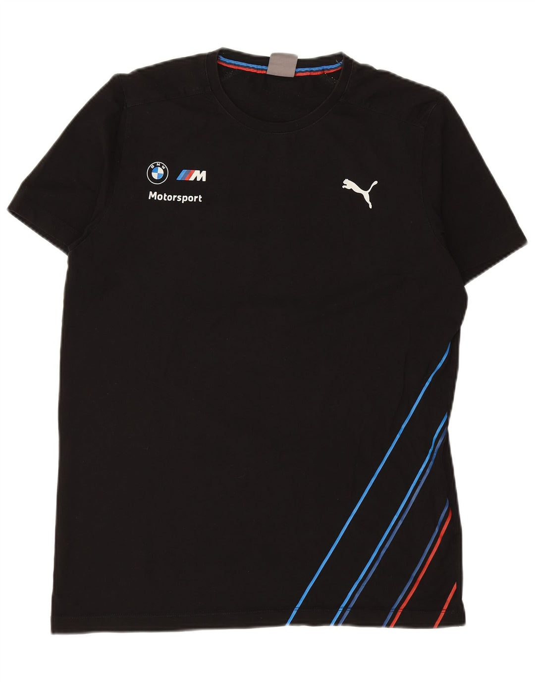 PUMA Muška majica kratkih rukava BMW Motorsport Graphic T-Shirt, veliki pamuk na crne pruge