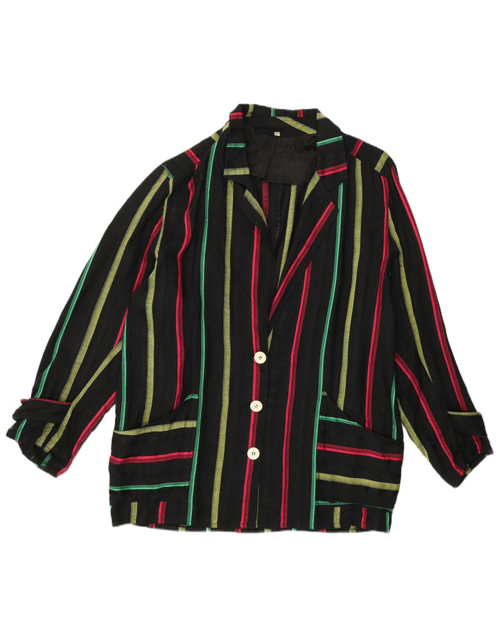 Vintage ženski sako s 3 gumba IT 46 velike crne pruge