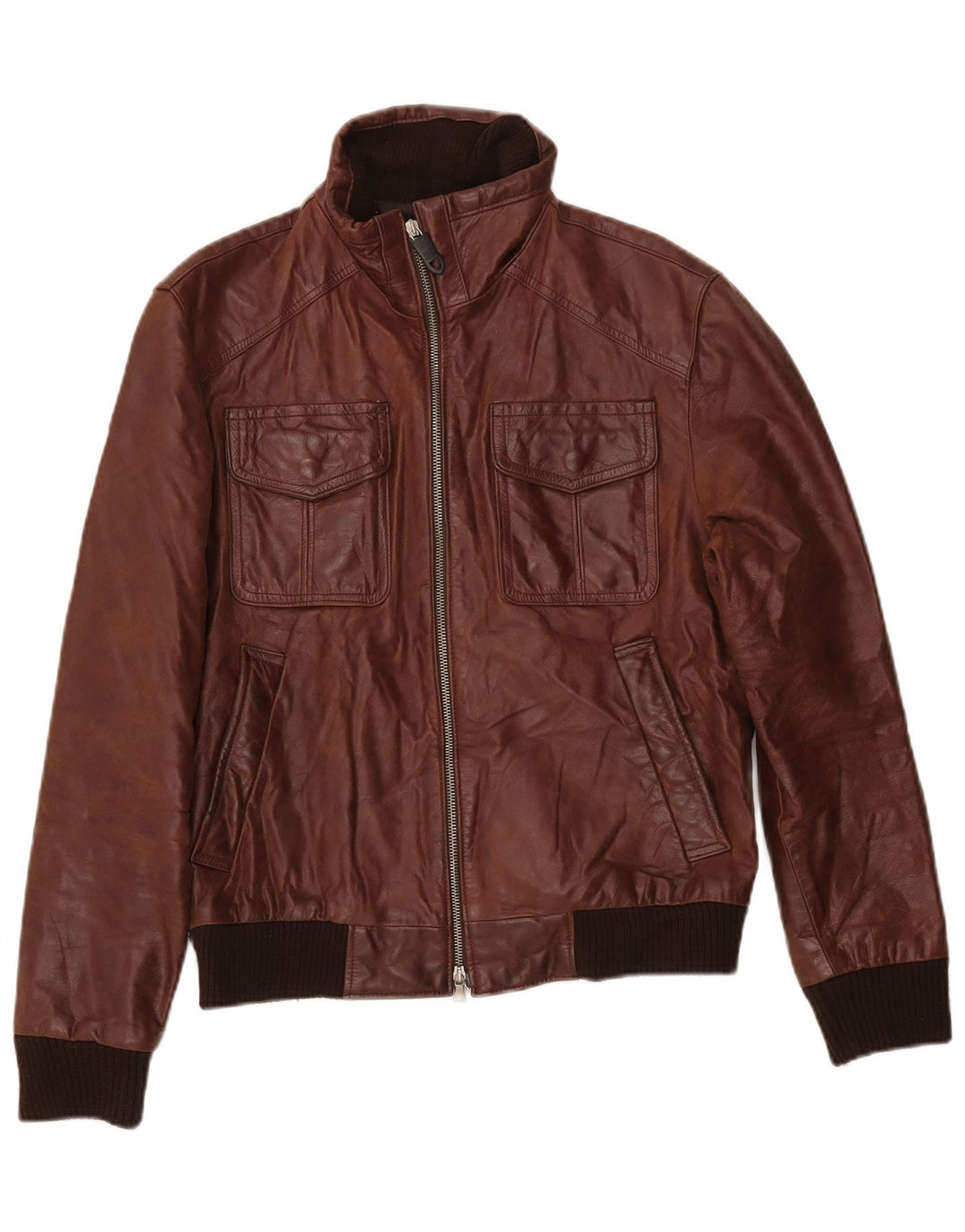 Vintage muška kožna jakna UK 38 srednje smeđa koža