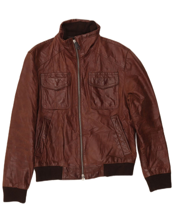 Vintage muška kožna jakna UK 38 srednje smeđa koža