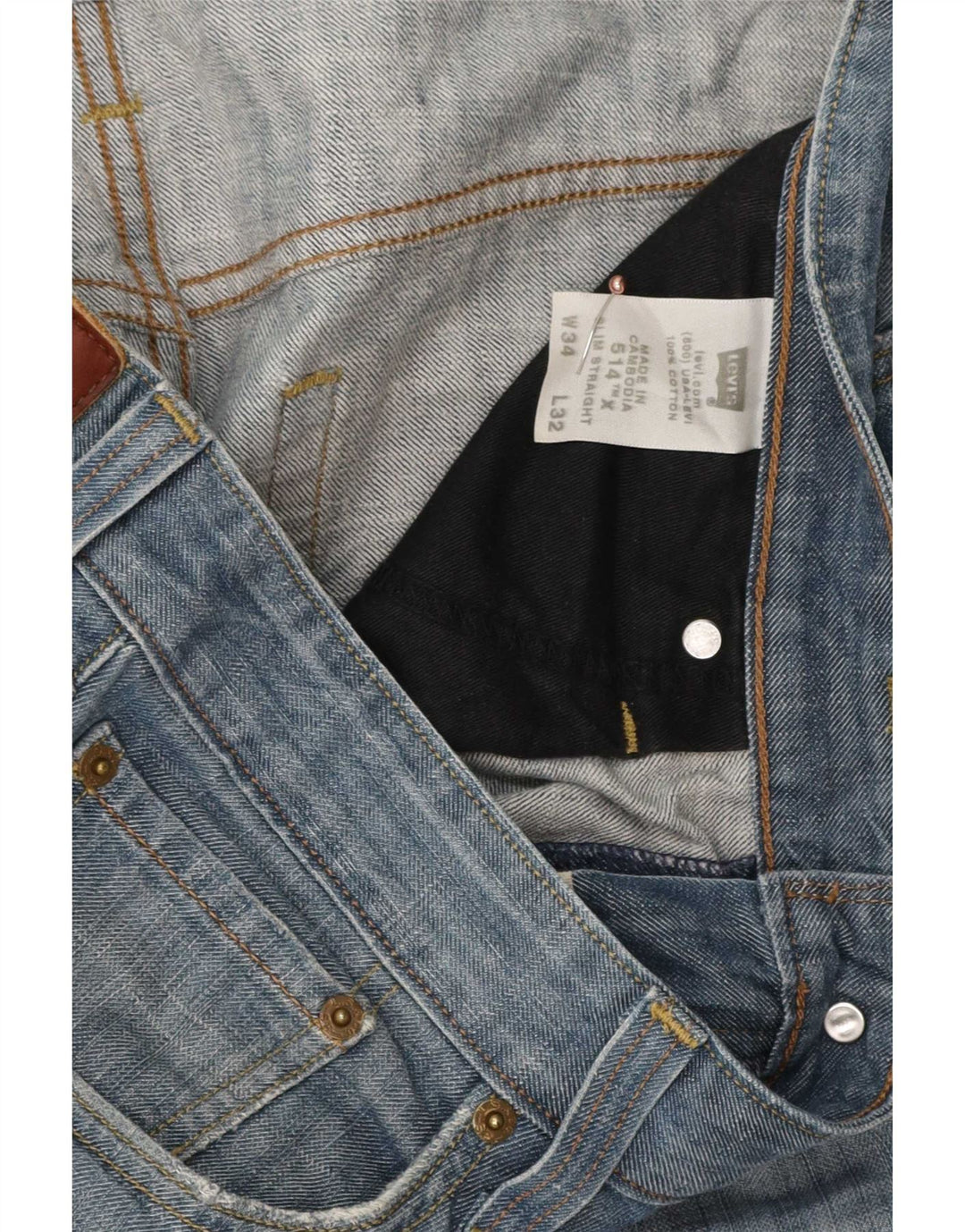Levi's muške 514 uske ravne traperice W34 L32 plavi pamuk
