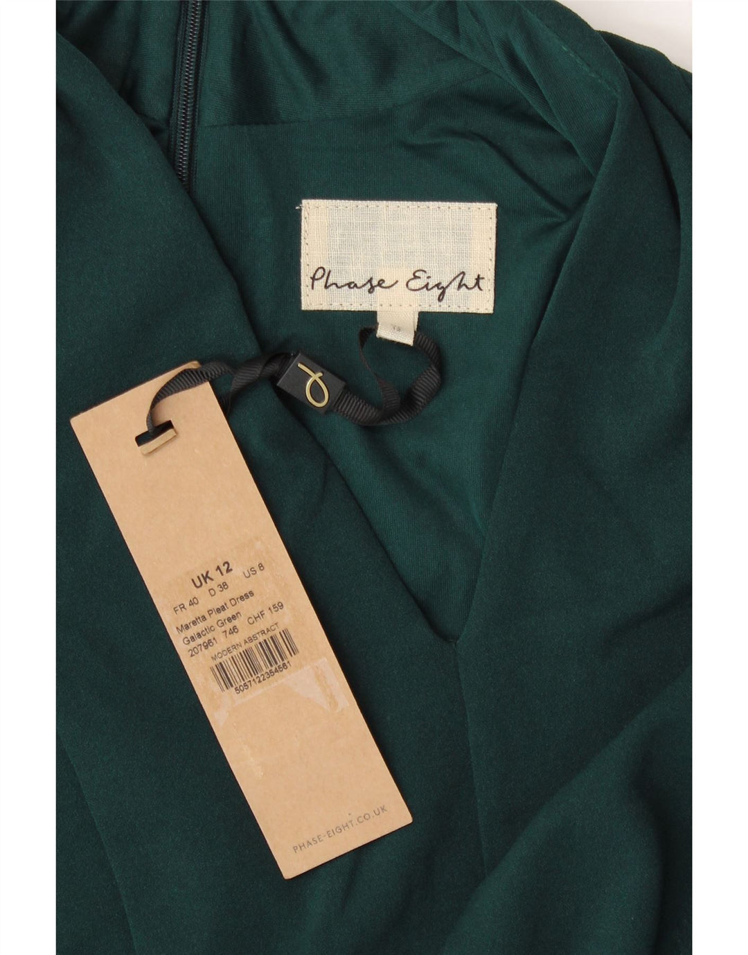 Phase Eight ženska haljina A-kroja 3/4 rukava UK 12 Srednje zelena poliester