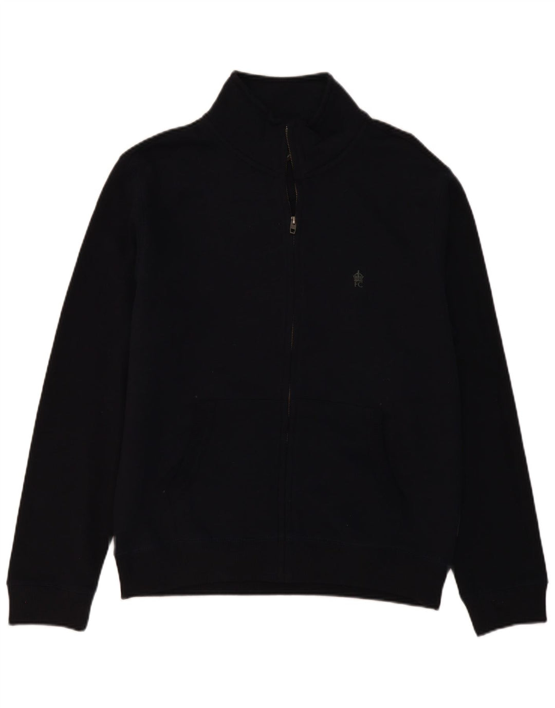 FRENCH CONNECTION Mens Tracksuit Top Jacket Medium Navy Blue Cotton