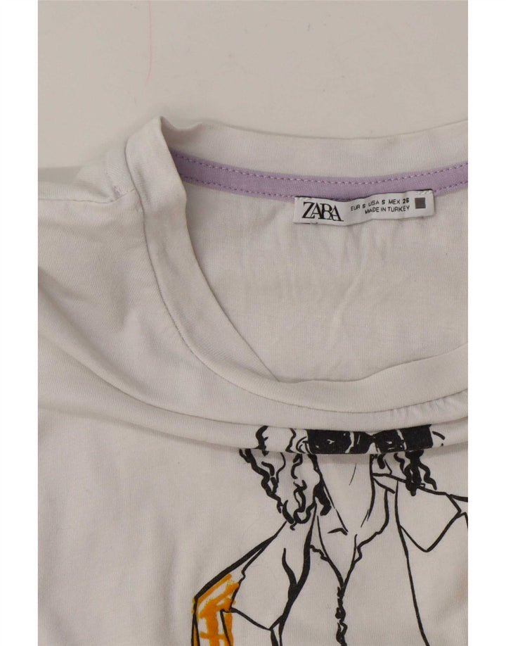 Zara ženska prevelika majica kratkih rukava UK 10 Small White