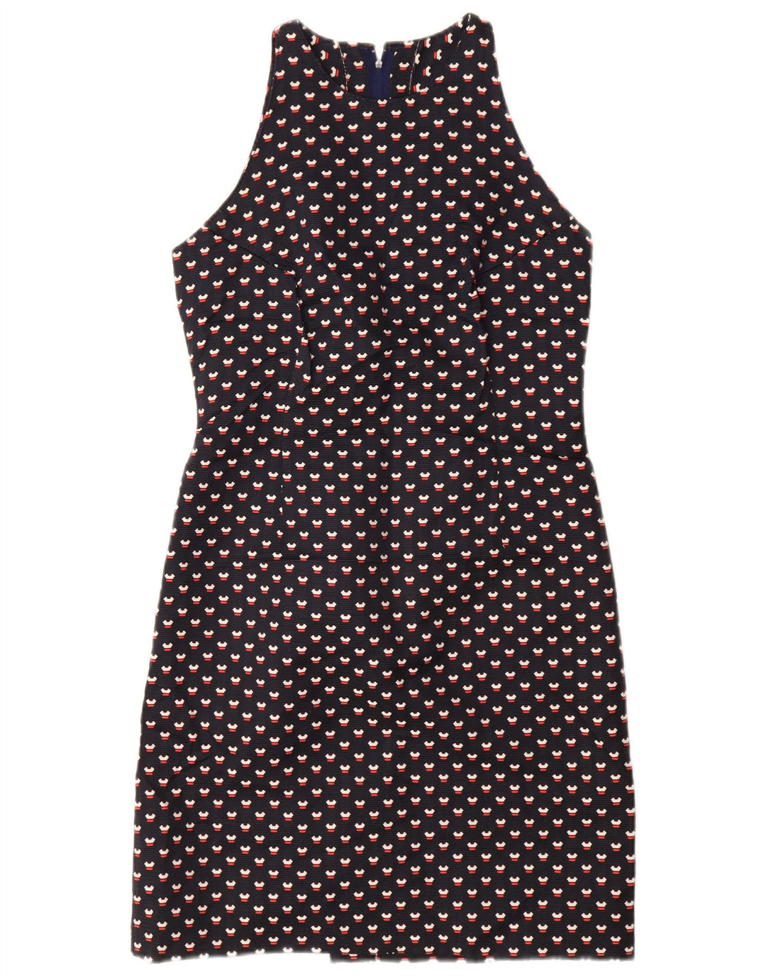 VINTAGE ženski set od 2 komada s 3 gumba UK 12 Srednje mornarsko plava točkasta