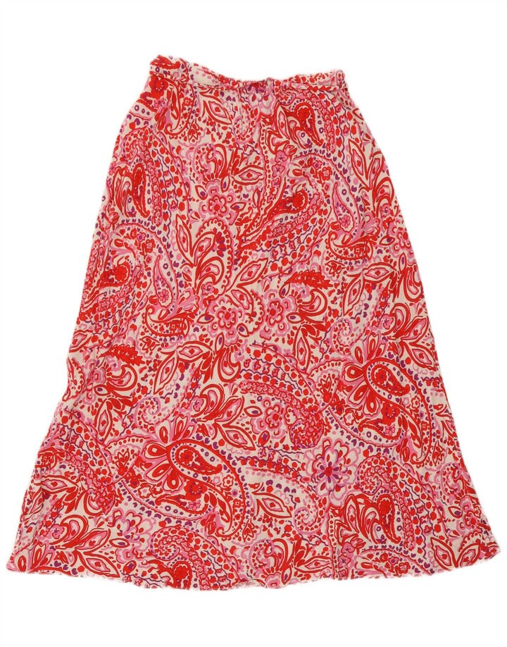Marks & Spencer ženska lepršava suknja UK 12 srednje W28 crvena paisley viskoza