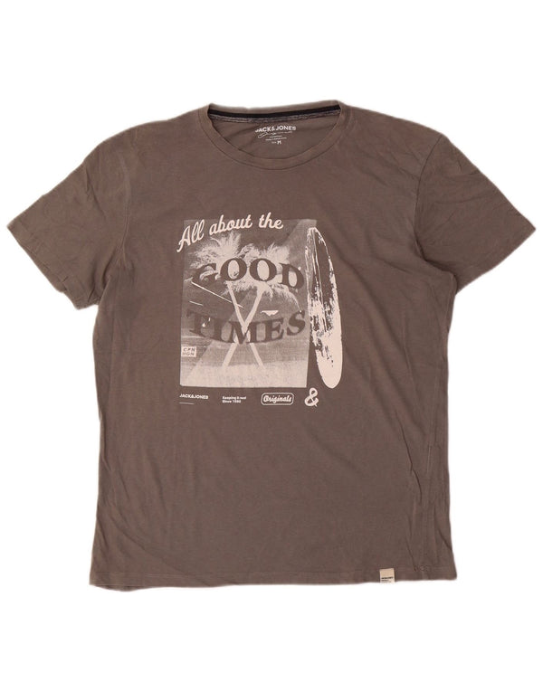 Jack & Jones muška majica s grafičkim motivima srednje siva