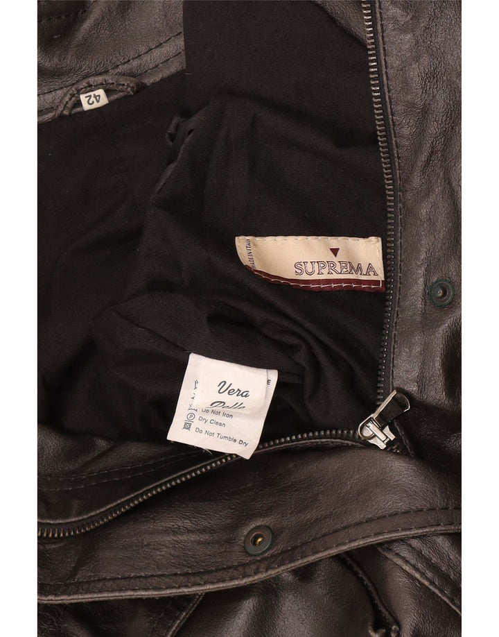 Suprema ženska kožna jakna IT 42 srednje crna koža