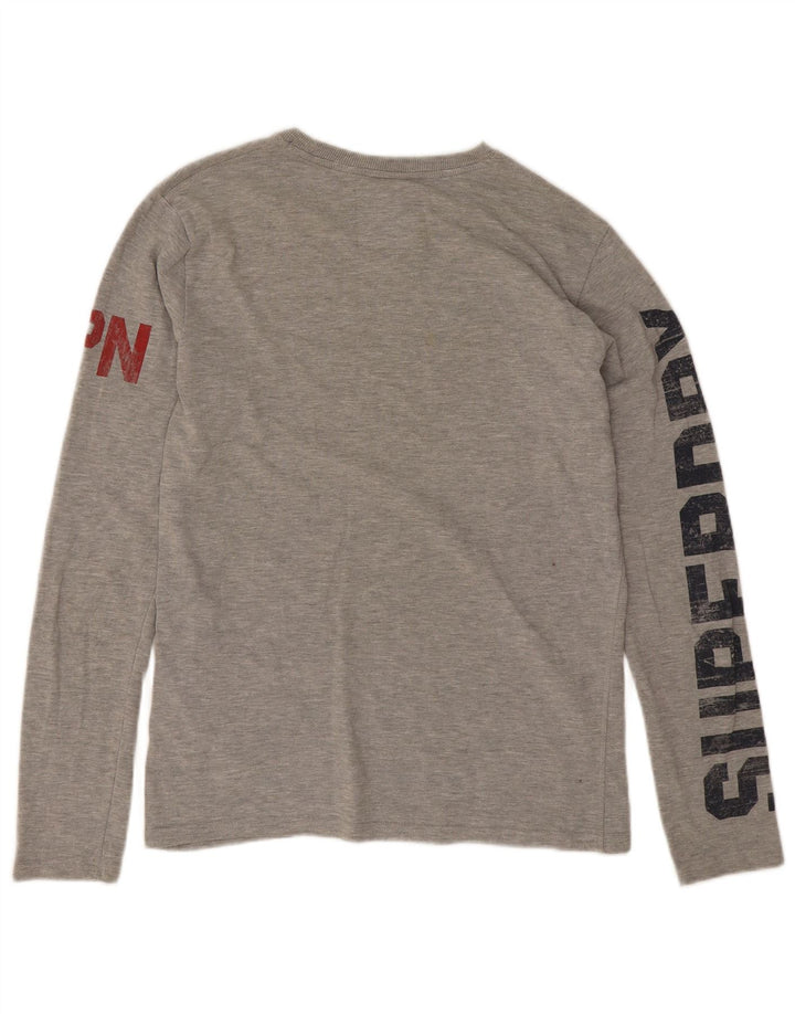 Superdry muška grafička majica dugih rukava, srednje sivi flekasti pamuk