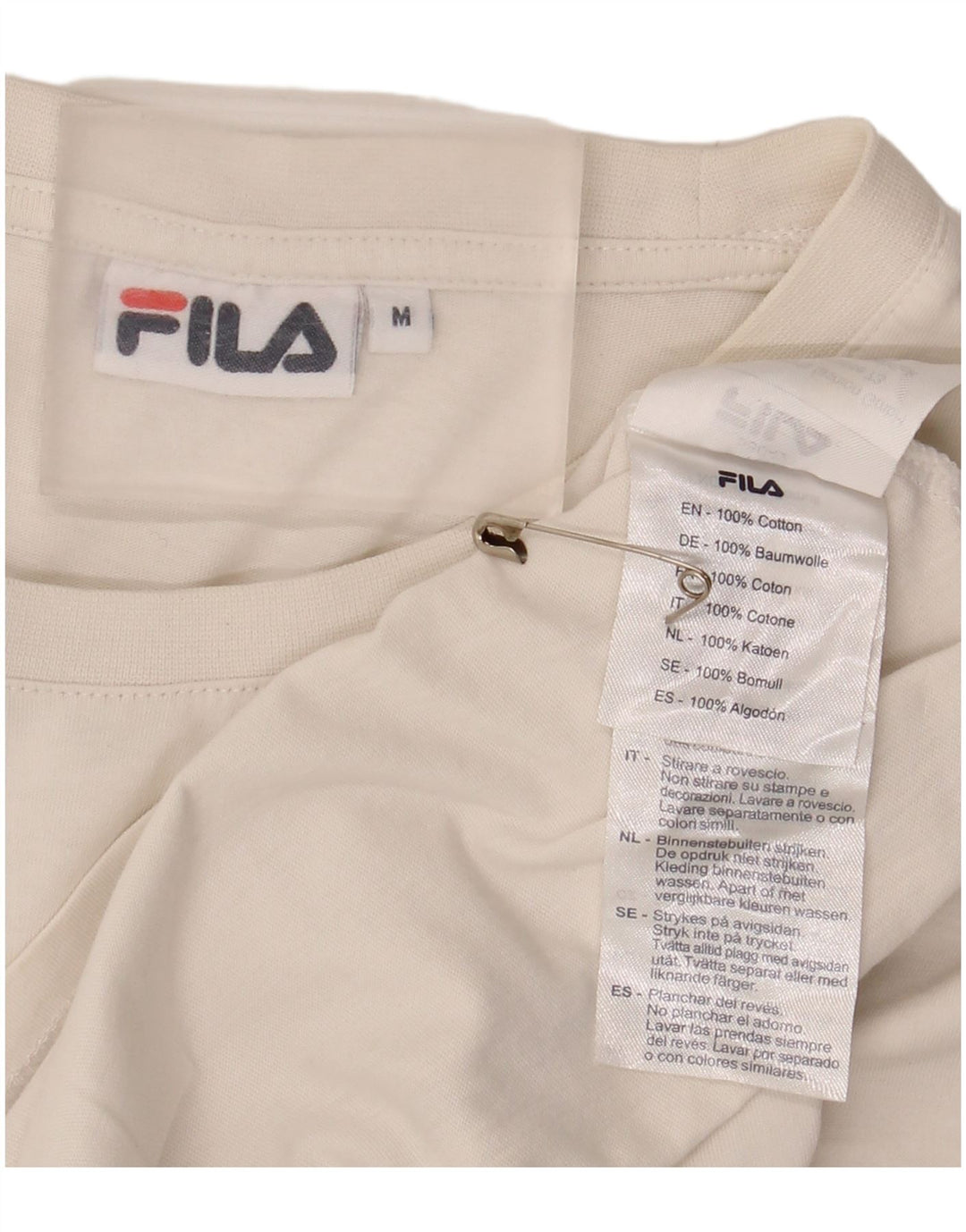 Fila Muška majica kratkih rukava srednje veličine, bijeli pamuk