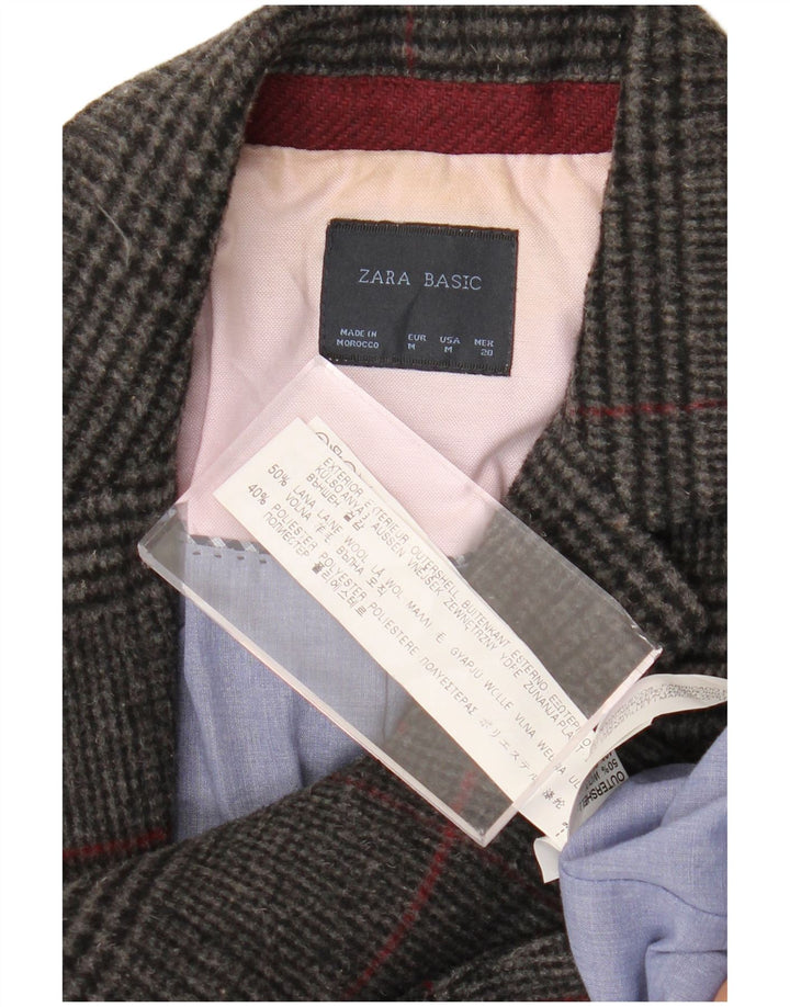 Zara ženski sako sa 1 gumbom UK 12 Srednje siva vunena hrskava zuba