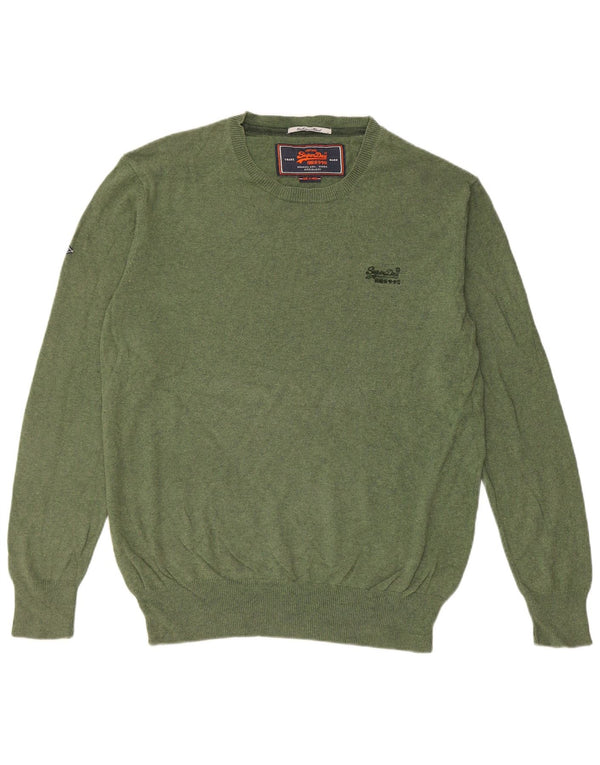 Superdry muški pulover s okruglim izrezom XL od zelenog pamuka