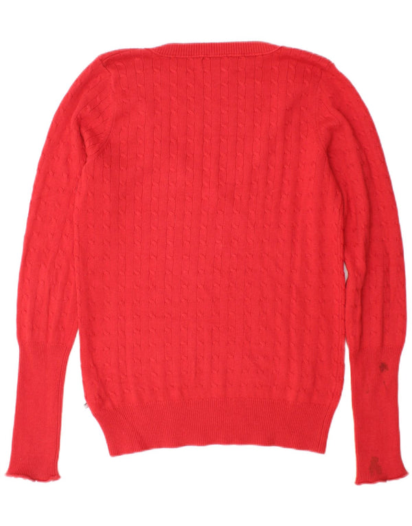 Polo Ralph Lauren ženski džemper s V-izrezom UK 14 Veliki bordo pamuk