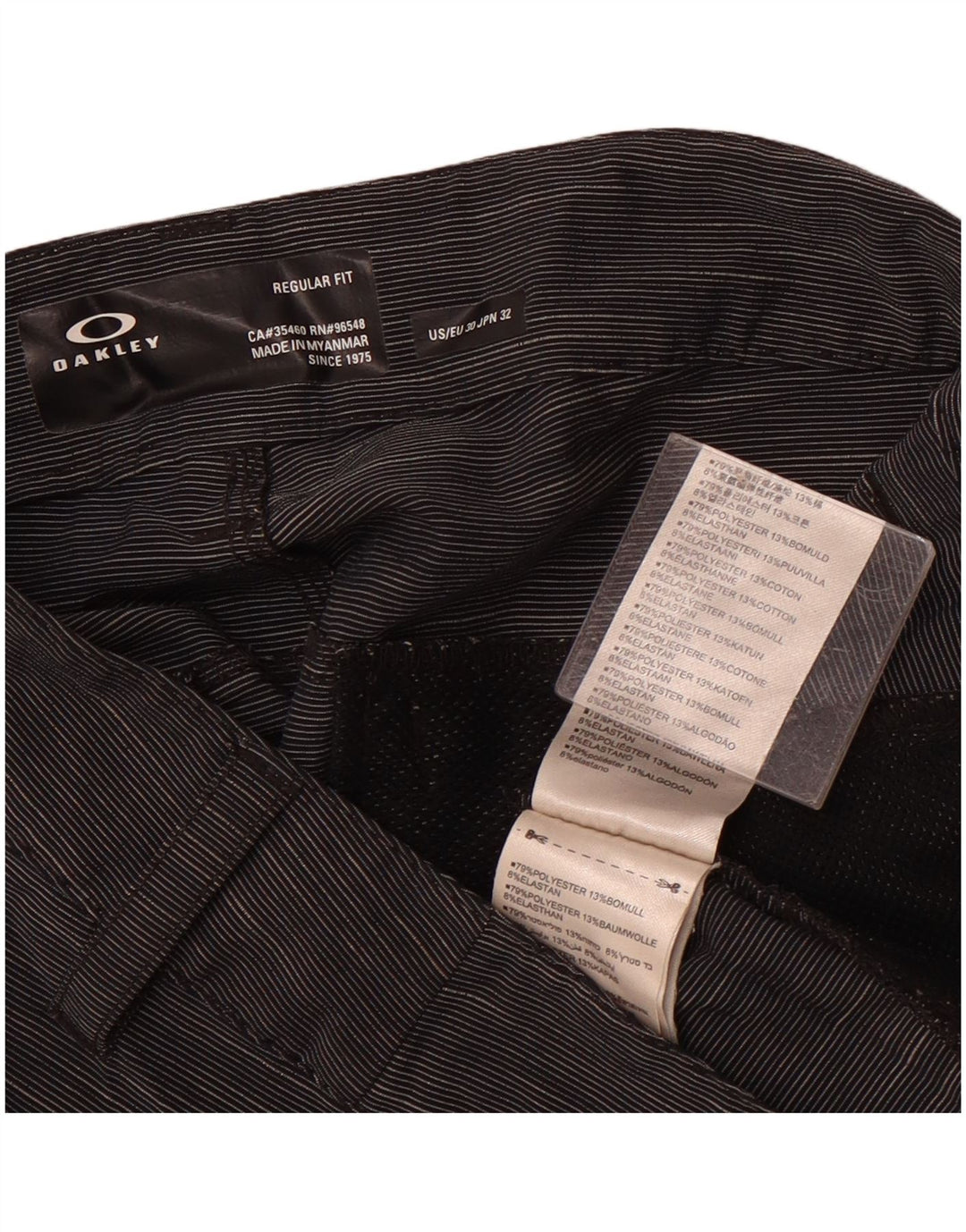 Oakley muške chino kratke hlače standardnog kroja W30 srednje sive sportske pruge