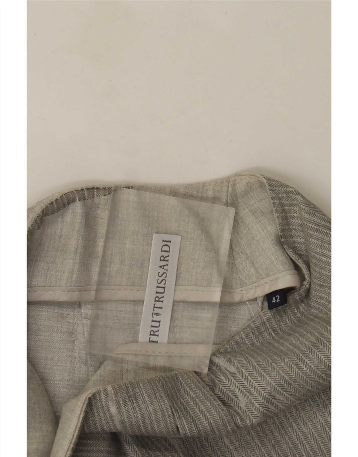 Trussardi ženska plisirana mini suknja IT 42 srednje veličine W28 siva riblja kost