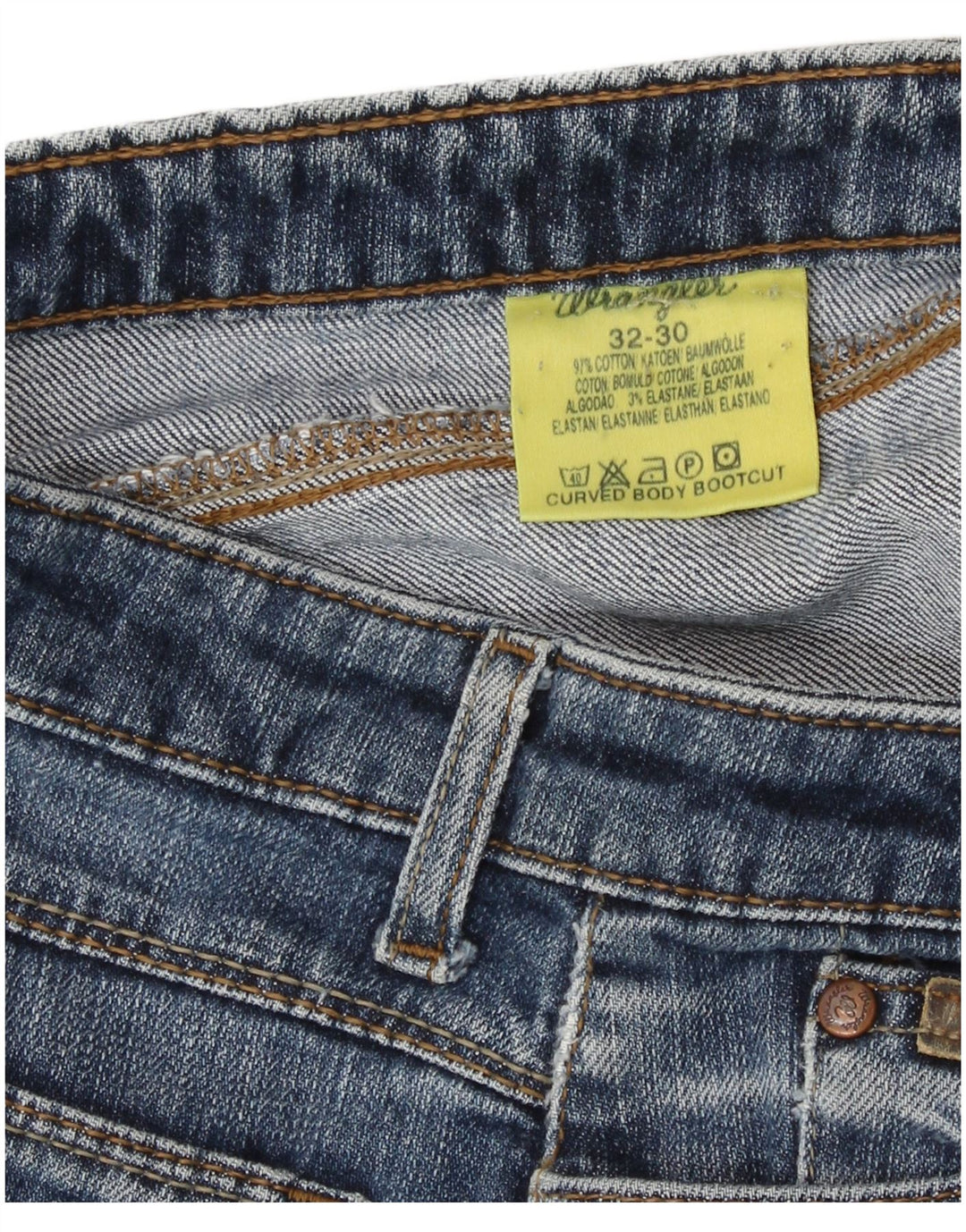 Wrangler Ženske traper vruće hlačice W32 Large Blue Cotton
