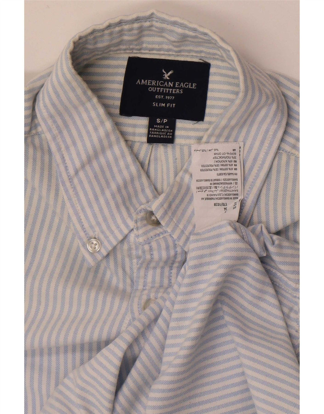 American Eagle muška uska majica s malim plavim prugama