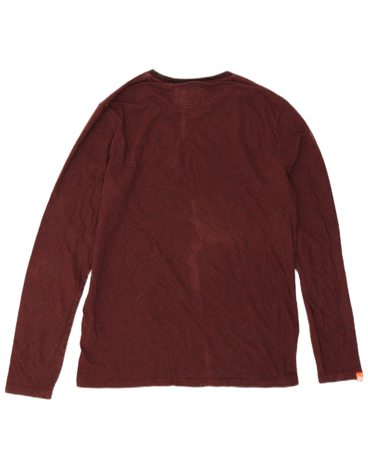 Superdry muška majica dugih rukava, veliki bordo pamuk
