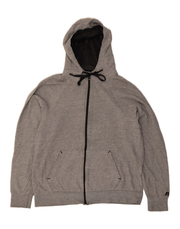 RUSSELL ATHLETIC Mens Zip Hoodie Sweater Medium Grey Cotton Vintage Russell Athletic and Second-Hand Russell Athletic from Messina Hembry 