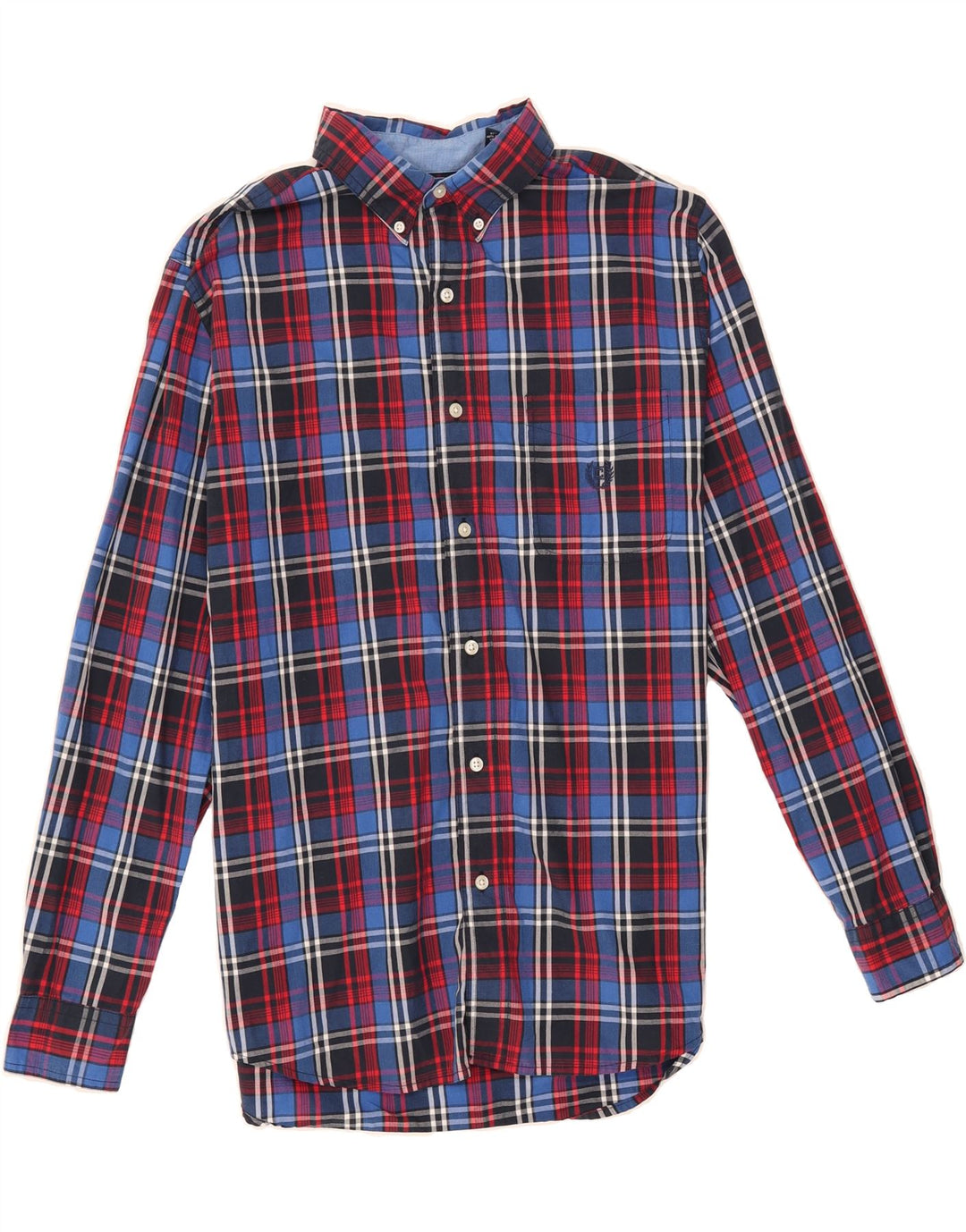 CHAPS Mens Easy Care Shirt Large Blue Check Cotton Vintage Chaps and Second-Hand Chaps from Messina Hembry 